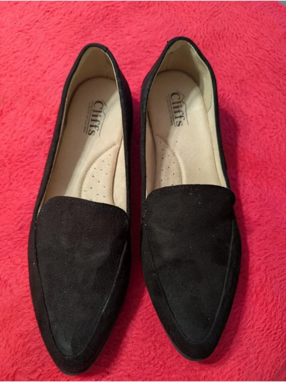 Cliffs by White Mountain Mint Black Flats Loafers Womens 8.5 M Comfort Shoes